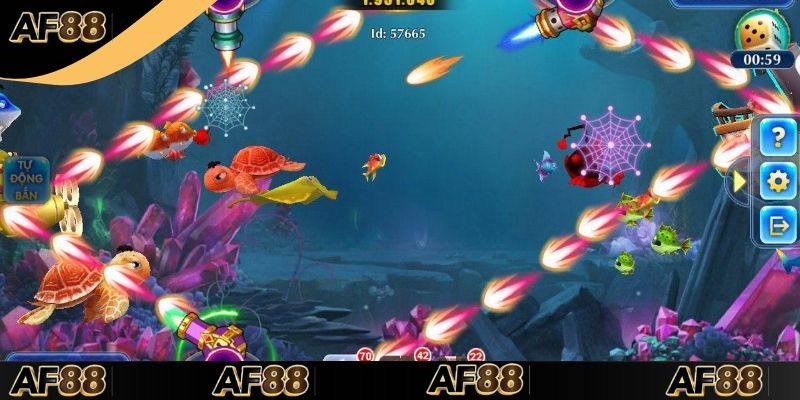 Bắn linh hoạt theo hướng di chuyển của cá