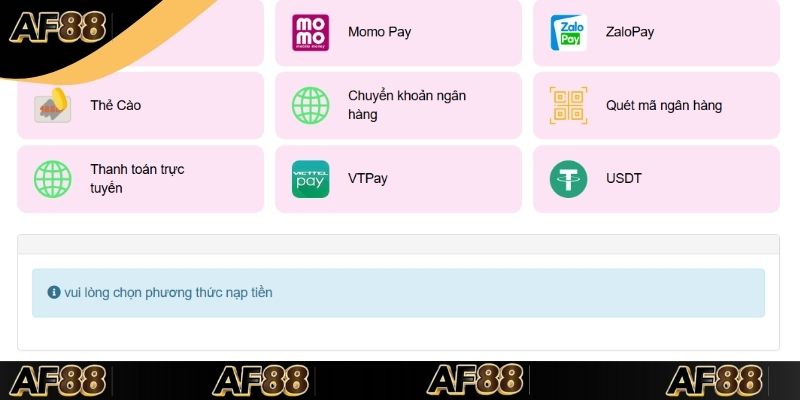 Những cách nạp phổ biến
